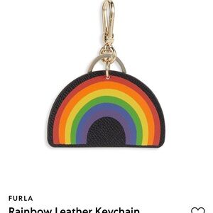 *** Furla Leather Rainbow Keychain NWT